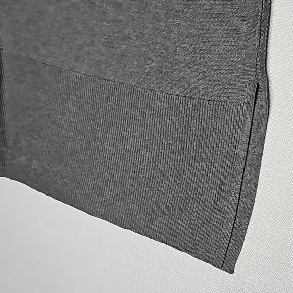 Adrienne Vittadini Size Medium Steel Gray Ribbed Tunic Turtleneck Sweater - Picture 6 of 16